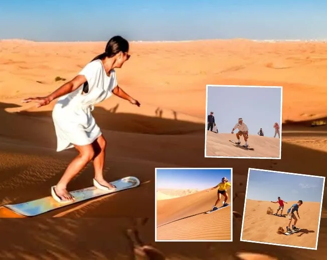Dubai desert sandboarding experience